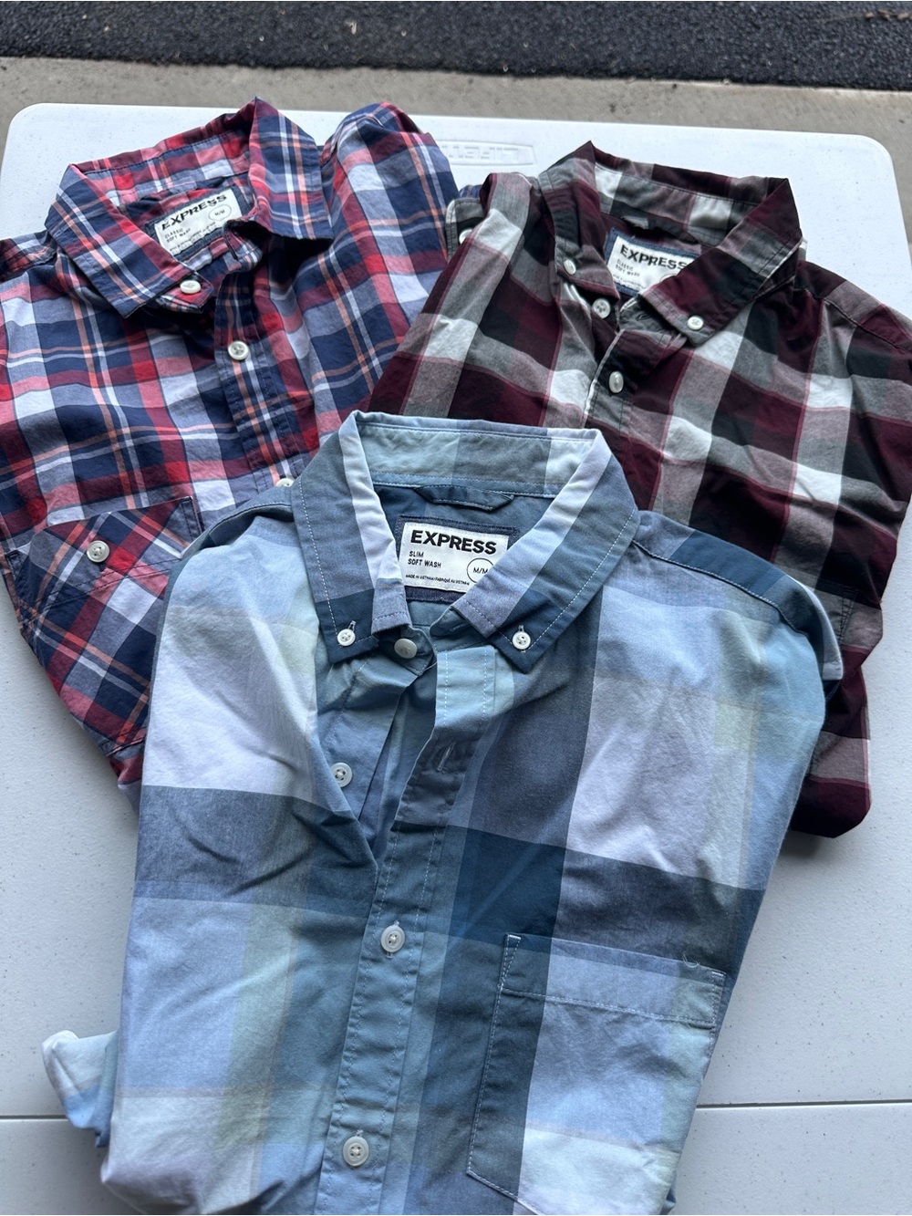 Express Men’s Plaid Button-Down Shirt Bundle